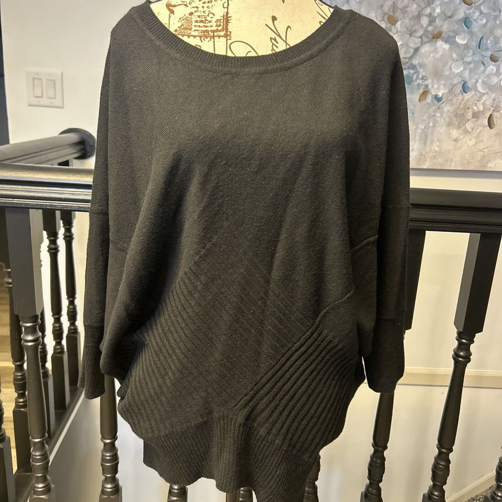 Apostrophe 3/4 Bat Sleeves Size Lg Black
